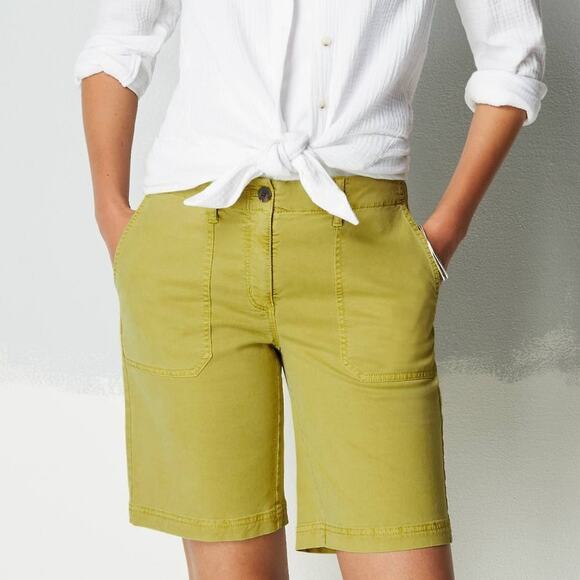 J.Jill Everyday Patch Pocket Shorts Light Citron Yellow Size 24 - Picture 1 of 9